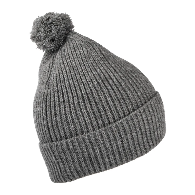 Bonnet à Pompon Recyclé TNF Logo Box Pom gris chiné THE NORTH FACE