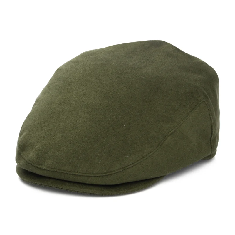 Casquette Plate en Moleskine Imperméable olive FAILSWORTH
