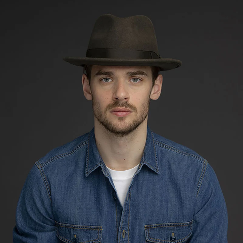 Chapeau Trilby en Laine Feutrée Maglor chocolat BAILEY