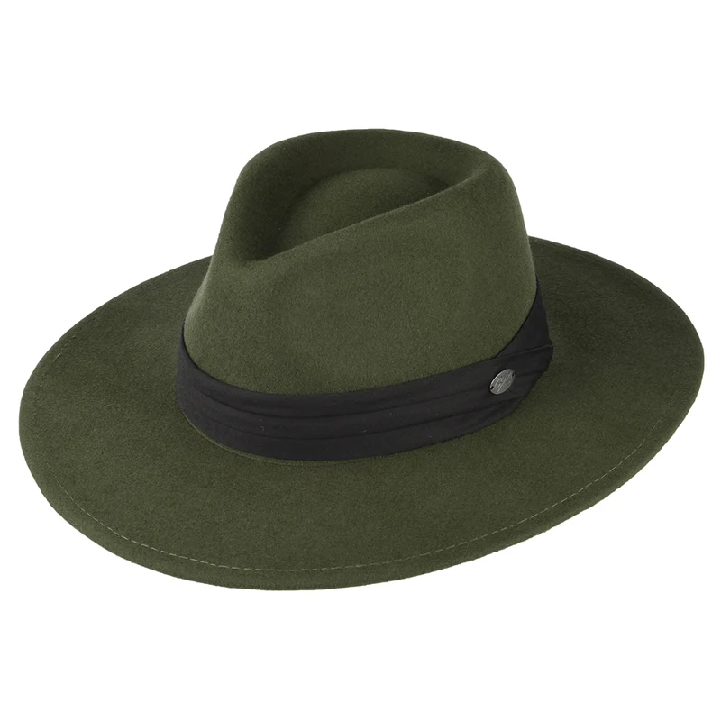 Chapeau Fedora en Laine Feutrée Thaler olive BAILEY