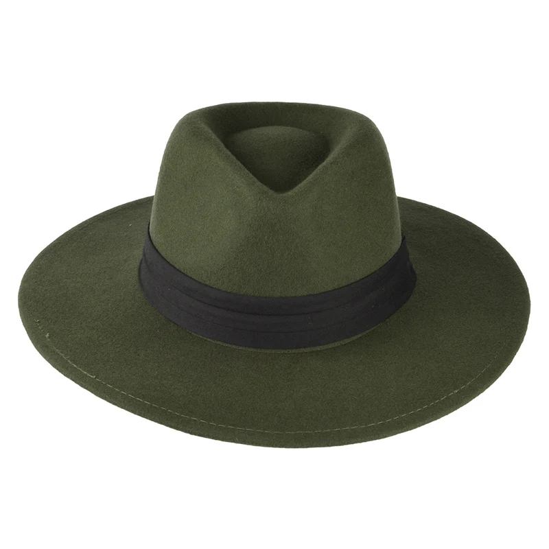 Chapeau Fedora en Laine Feutrée Thaler olive BAILEY