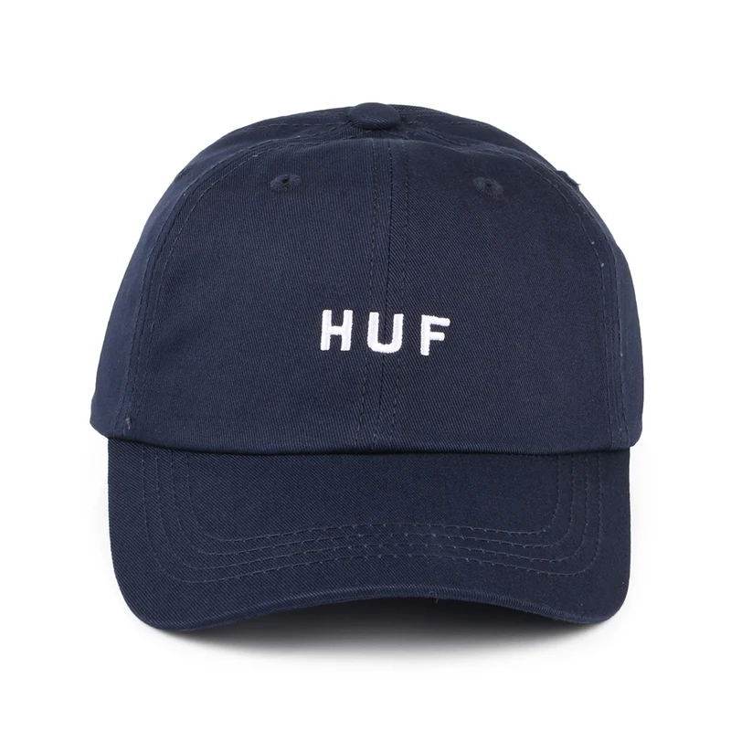 Casquette à Visière Incurvée en Coton Original Logo bleu marine HUF