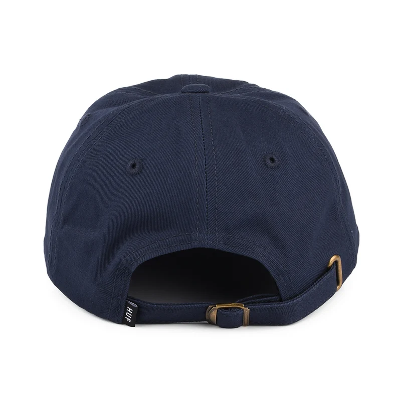 Casquette à Visière Incurvée en Coton Original Logo bleu marine HUF