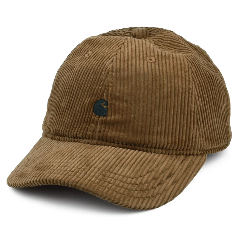 Casquette en Velours Côtelé Harlem marron-noir CARHARTT WIP