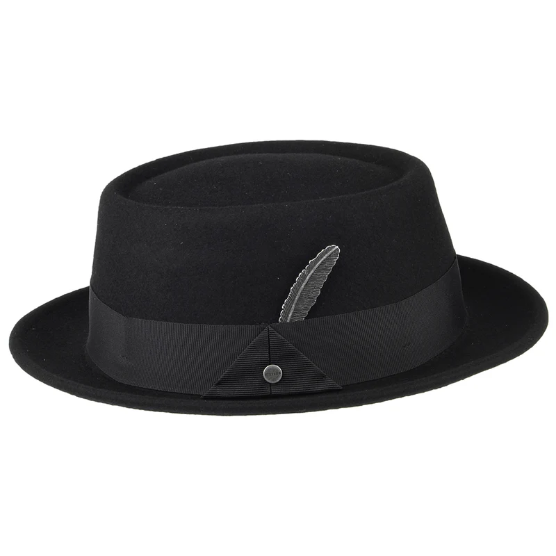 Chapeau Pork Pie en Laine Feutrée Hydrofuge noir STETSON