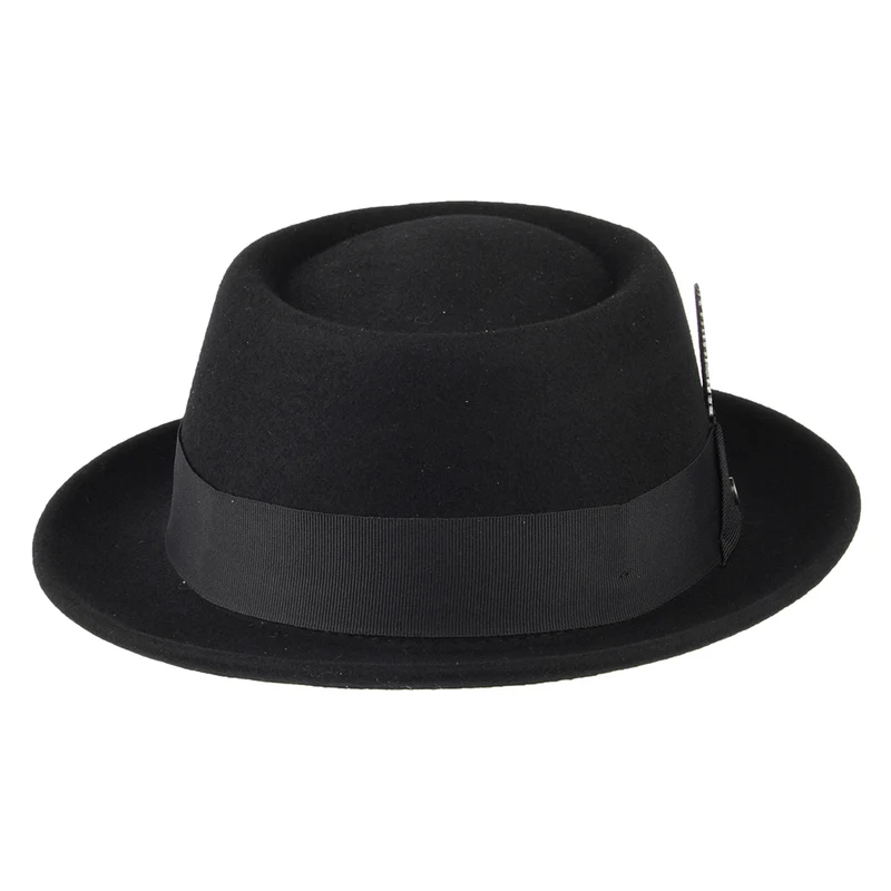 Chapeau Pork Pie en Laine Feutrée Hydrofuge noir STETSON