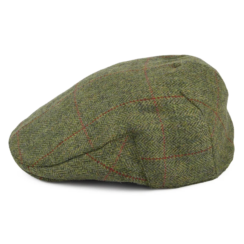 Casquette Plate Imperméable à Chevrons et Carreaux mousse-beige sable FAILSWORTH