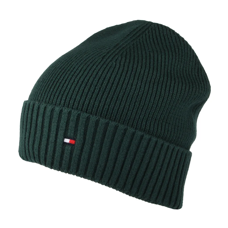 Bonnet en Cotton et Cachemire Pima Essential Flag forêt TOMMY HILFIGER