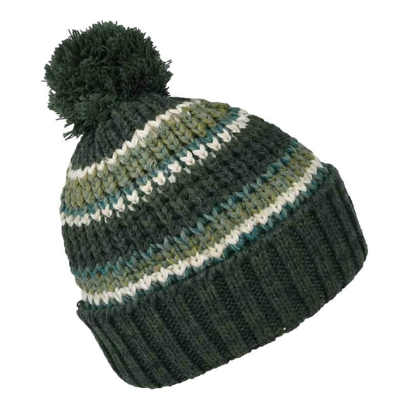 Bonnet à Pompon à Rayures Recyclé Goser vert militaire BARTS