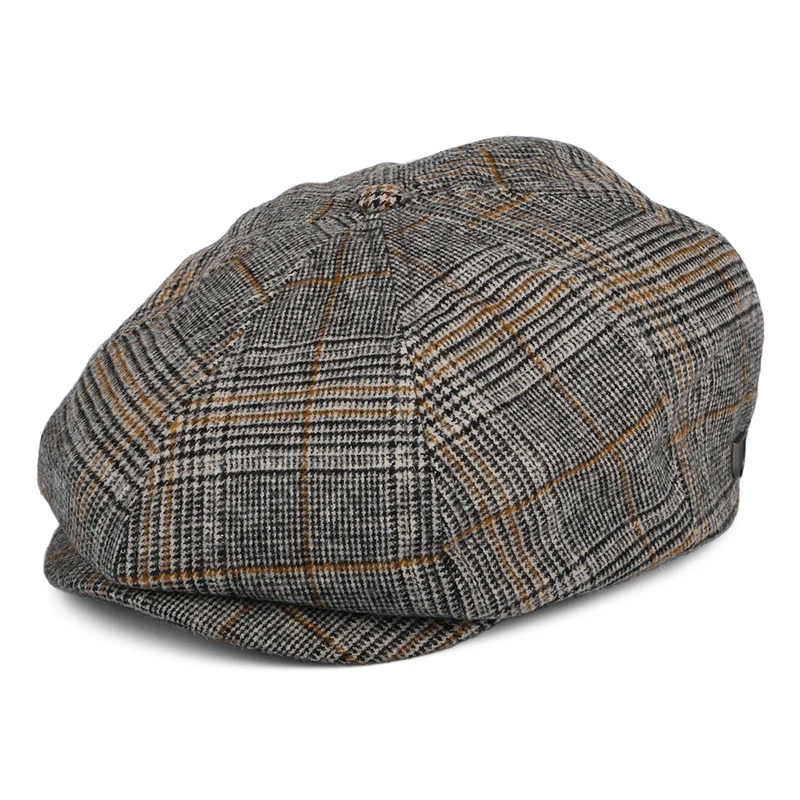 Casquette Gavroche Prince-de-Galles Brood blanc cassé-noir-orange BRIXTON