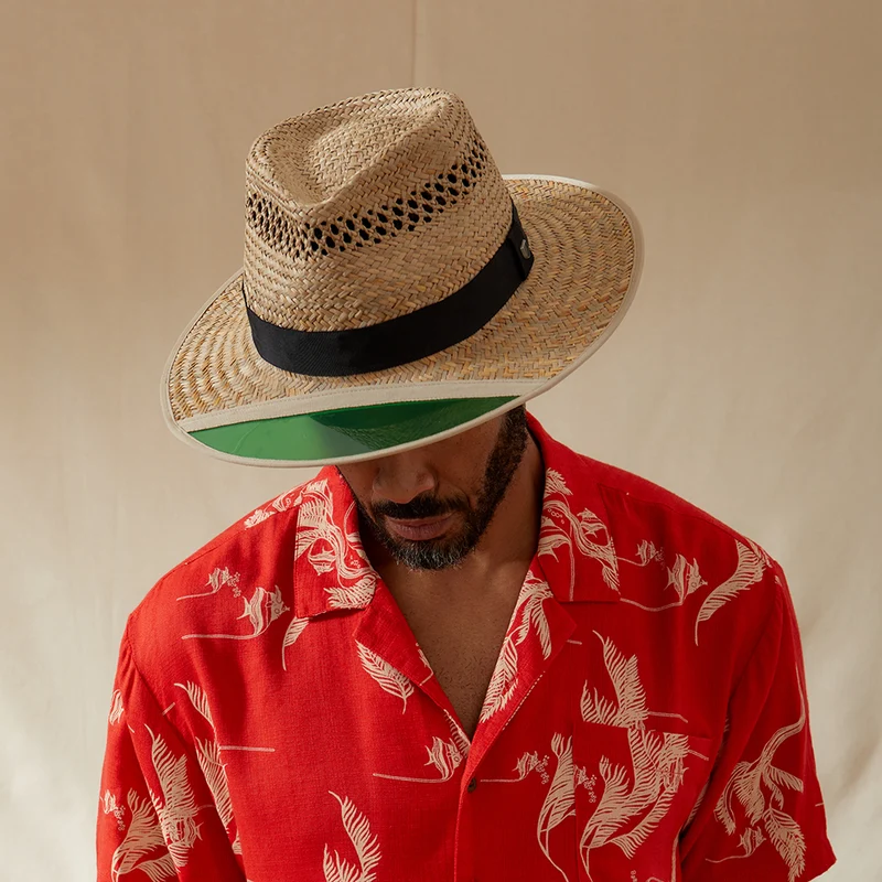 Chapeau Fedora en Paille Hunter beige sable BRIXTON