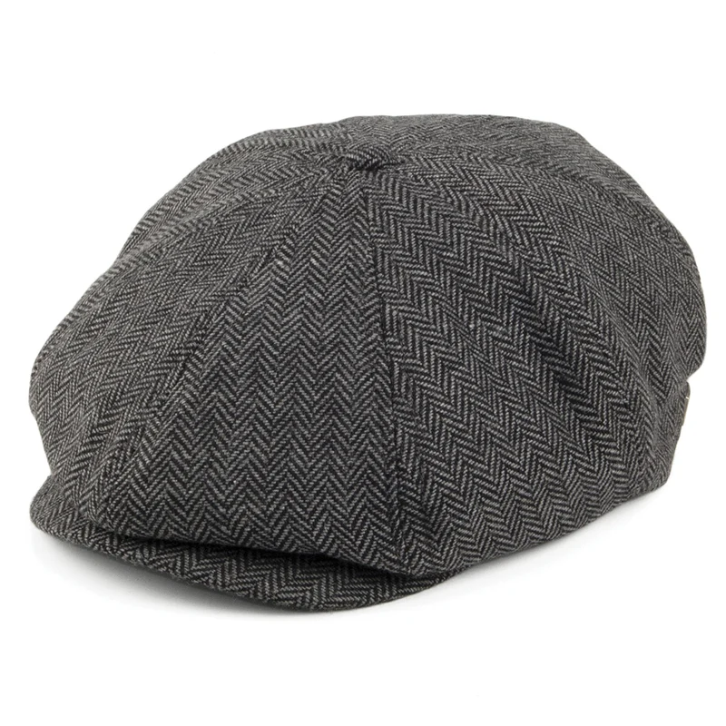 Casquette Gavroche Enfant à Chevrons Brood gris-noir BRIXTON