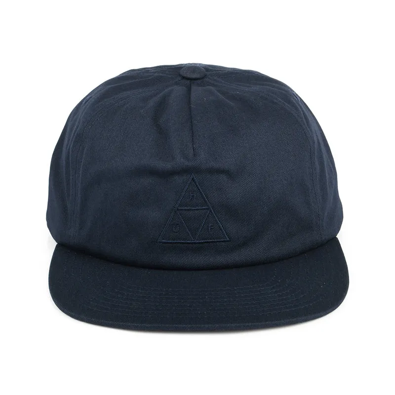 Casquette Snapback Non Structurée Triple Triangle bleu marine sur bleu marine HUF