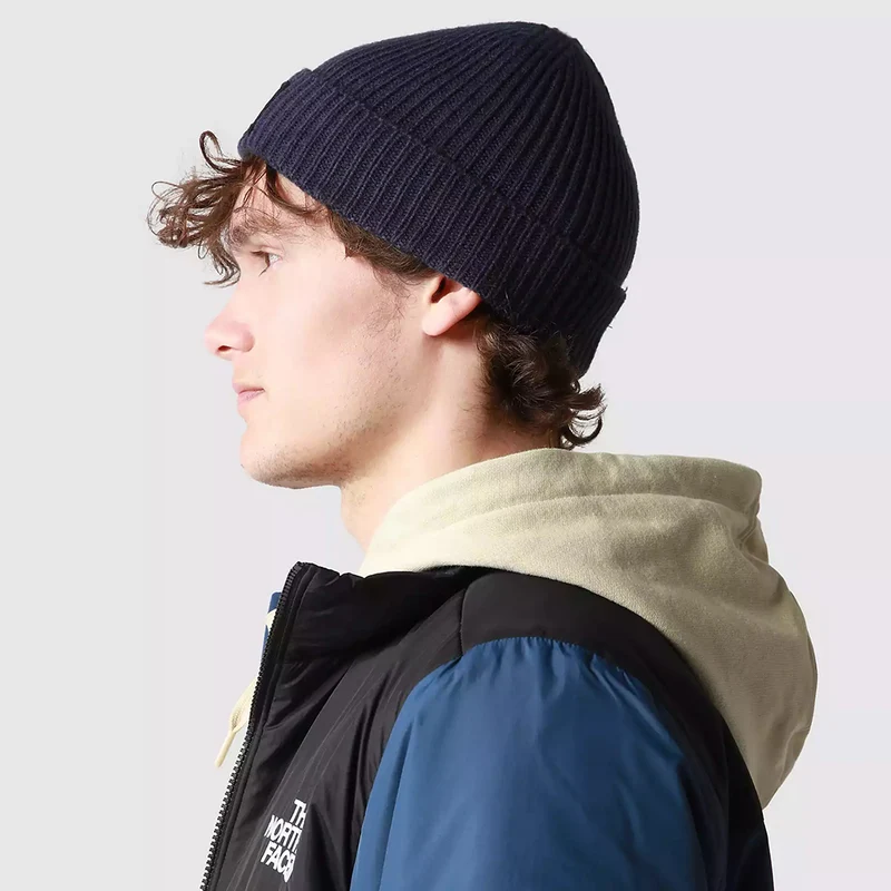 Bonnet Marin à Revers TNF Logo Box bleu marine THE NORTH FACE
