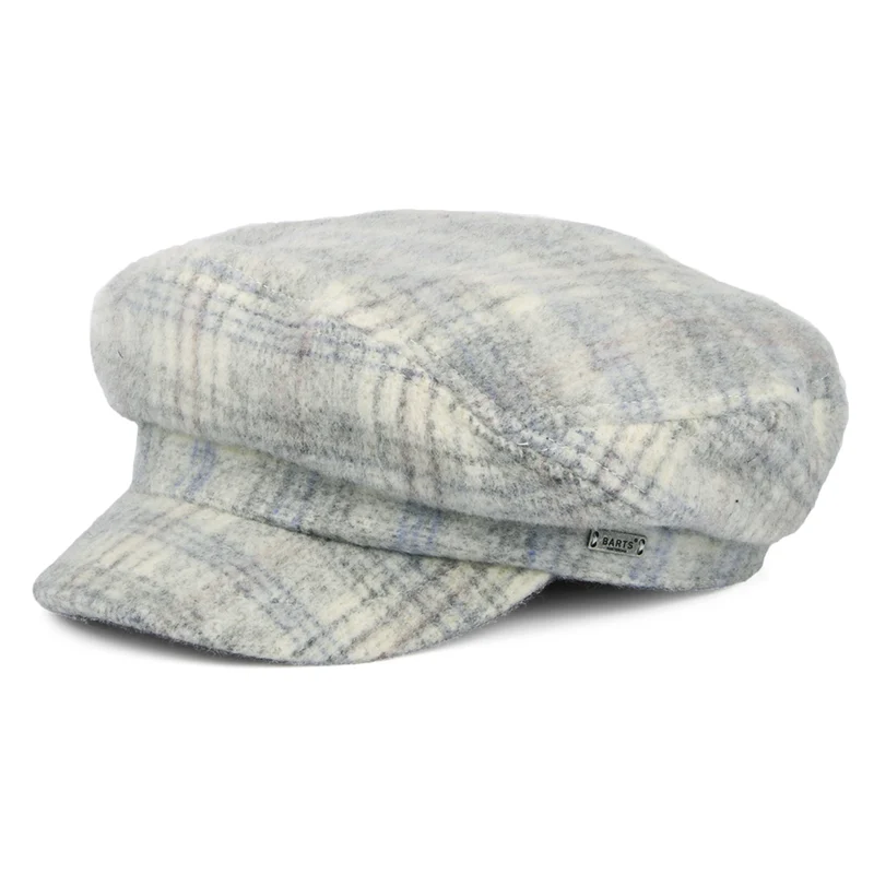 Casquette de Marin en Laine Mélangée à Carreaux Giana blé BARTS