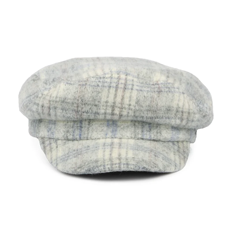 Casquette de Marin en Laine Mélangée à Carreaux Giana blé BARTS