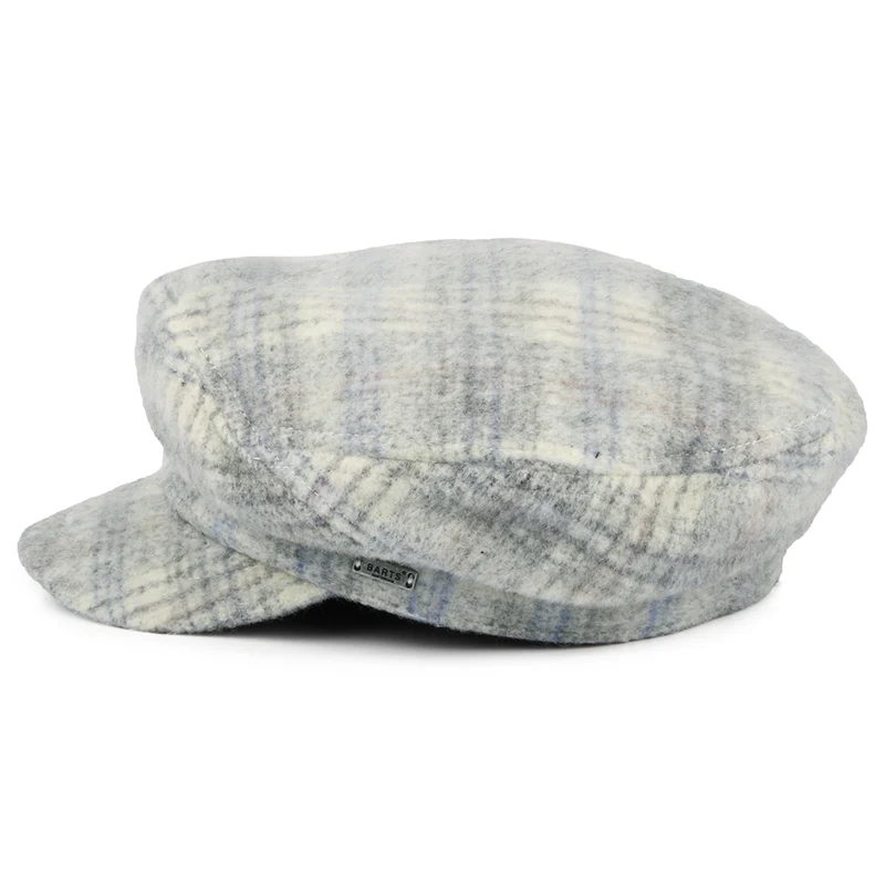 Casquette de Marin en Laine Mélangée à Carreaux Giana blé BARTS