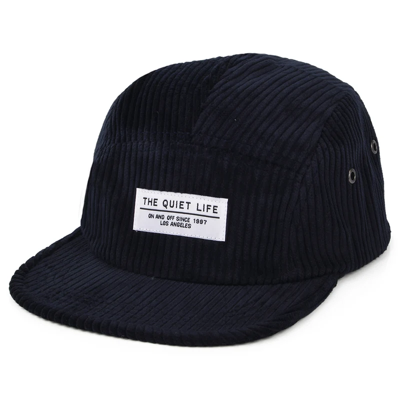 Casquette 5 Panel en Velours Grosse Côtes bleu marine THE QUIET LIFE