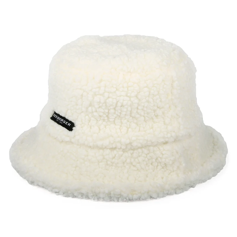 Chapeau Bob Réversible en Sherpa blanc cassé SEEBERGER