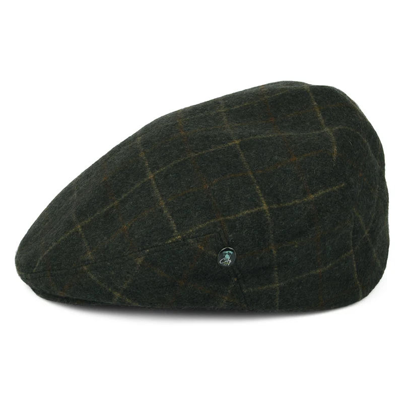 Casquette Plate en Laine Loden à Carreaux mousse CITY SPORT