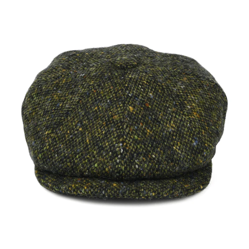 Casquette Gavroche en Tweed du Donegal Chiné Calotte Profonde forêt-multi CITY SPORT