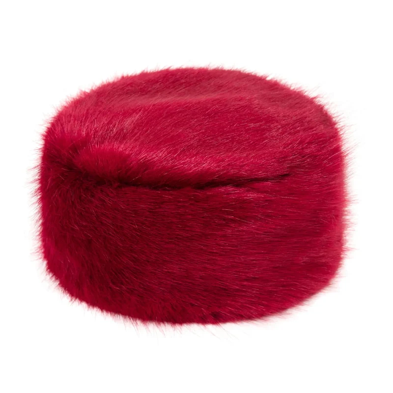 Chapeau Calot Femme Hiver en Fausse Fourrure carmin HELEN MOORE