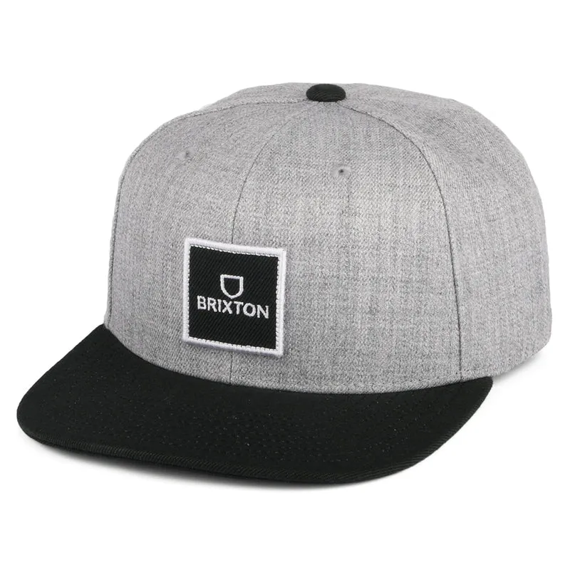 Casquette Snapback Alpha Square NetPlus MP gris chiné-noir BRIXTON