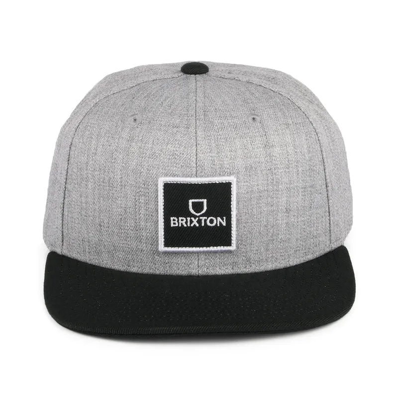 Casquette Snapback Alpha Square NetPlus MP gris chiné-noir BRIXTON