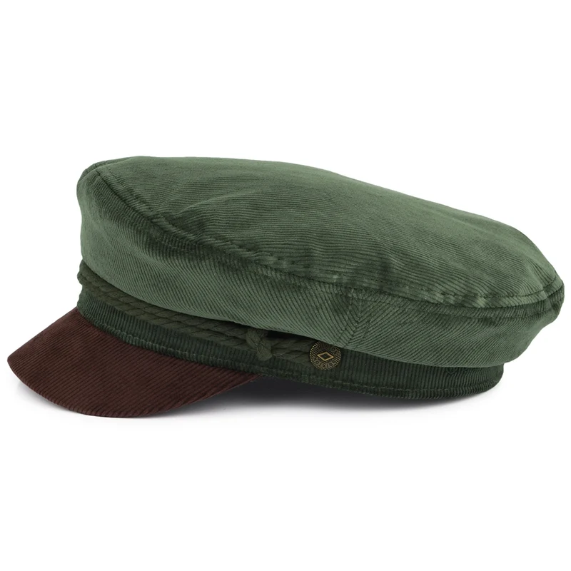 Casquette de Marin en Velours Côtelé forêt foncé-marron BRIXTON