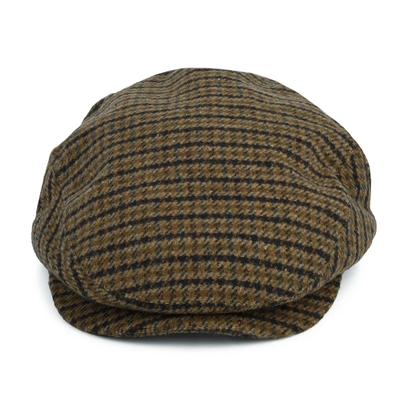 Casquette Plate Pied-de-Poule Hooligan olive clair-marron BRIXTON
