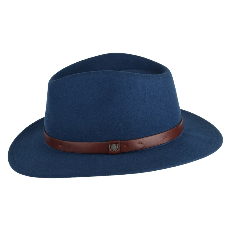 Chapeau Fedora en Laine Feutrée Messer bleu BRIXTON
