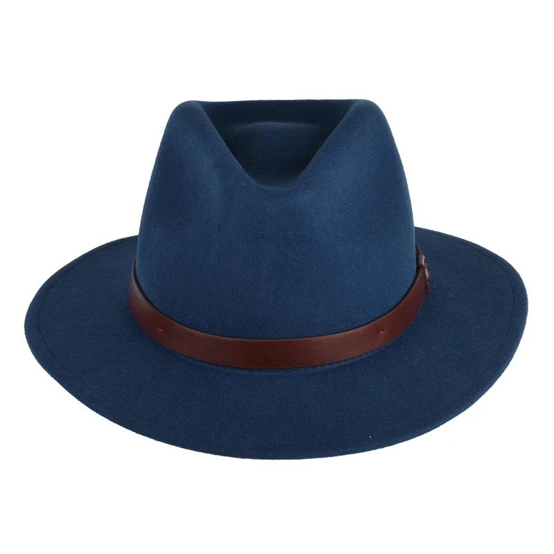 Chapeau Fedora en Laine Feutrée Messer bleu BRIXTON
