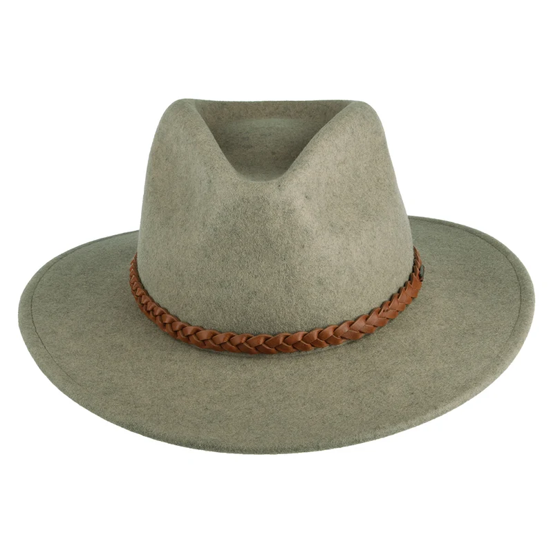 Chapeau Fedora en Laine Feutrée Messer Western naturel chiné BRIXTON
