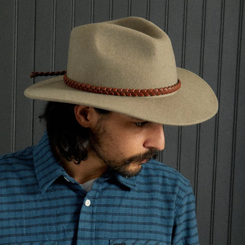 Chapeau Fedora en Laine Feutrée Messer Western naturel chiné BRIXTON