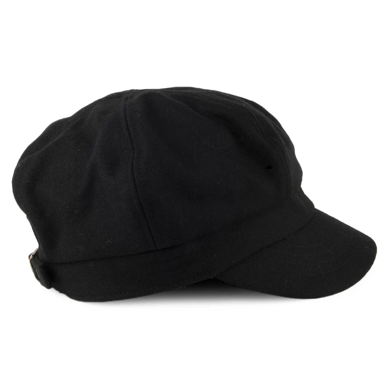 Casquette Gavroche Laine Mélangée noir SUR LA TÊTE - VENTE EN GROS