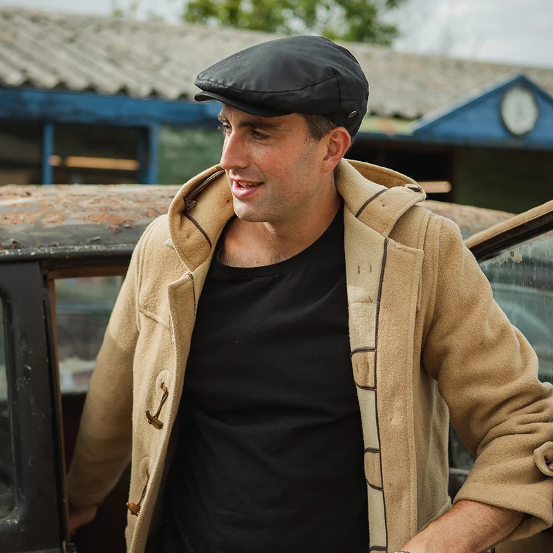 Casquette Plate en Toile Cirée noir JAXON & JAMES - VENTE EN GROS