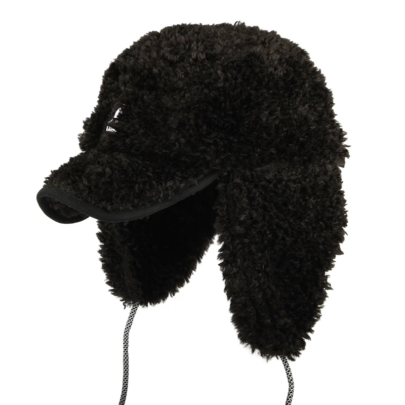 Casquette Saharienne en Imitation Peau de Mouton Utility noir KANGOL