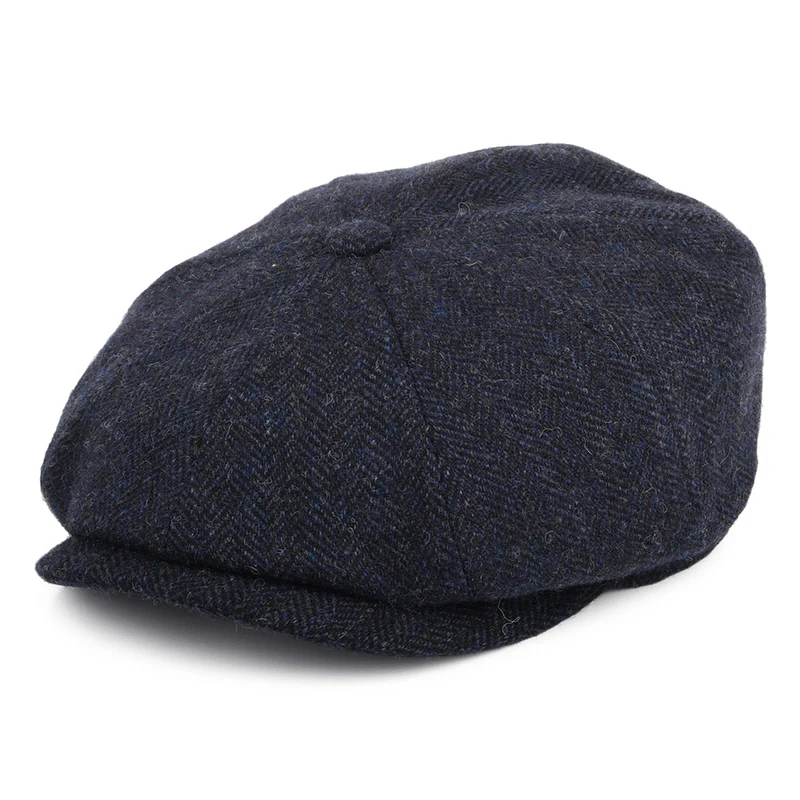Casquette Gavroche en Laine à Chevrons Hatteras bleu STETSON