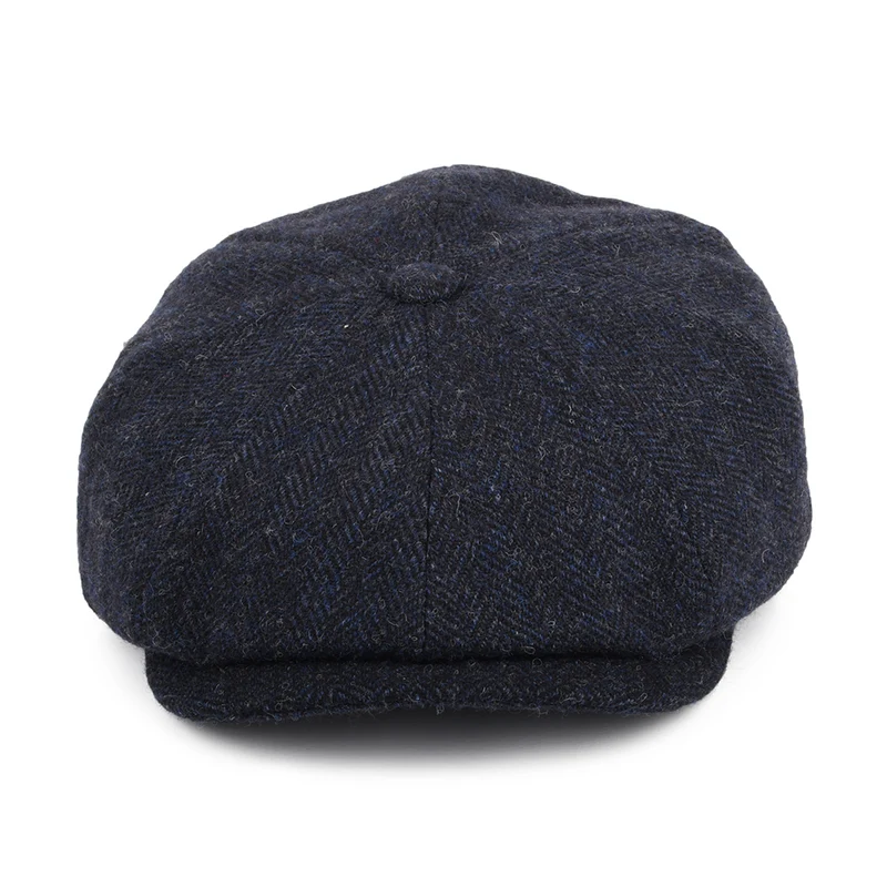 Casquette Gavroche en Laine à Chevrons Hatteras bleu STETSON