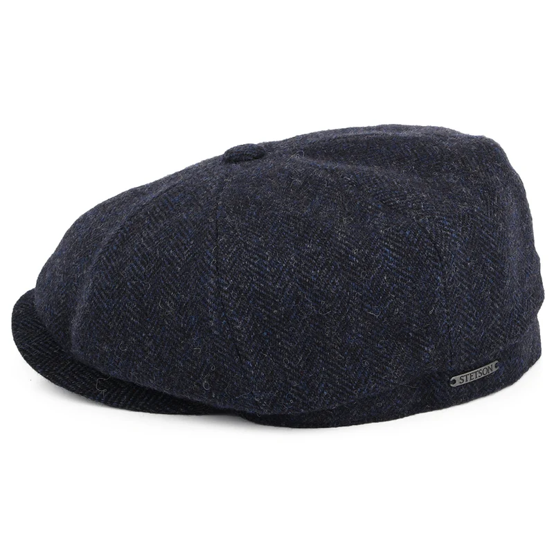 Casquette Gavroche en Laine à Chevrons Hatteras bleu STETSON