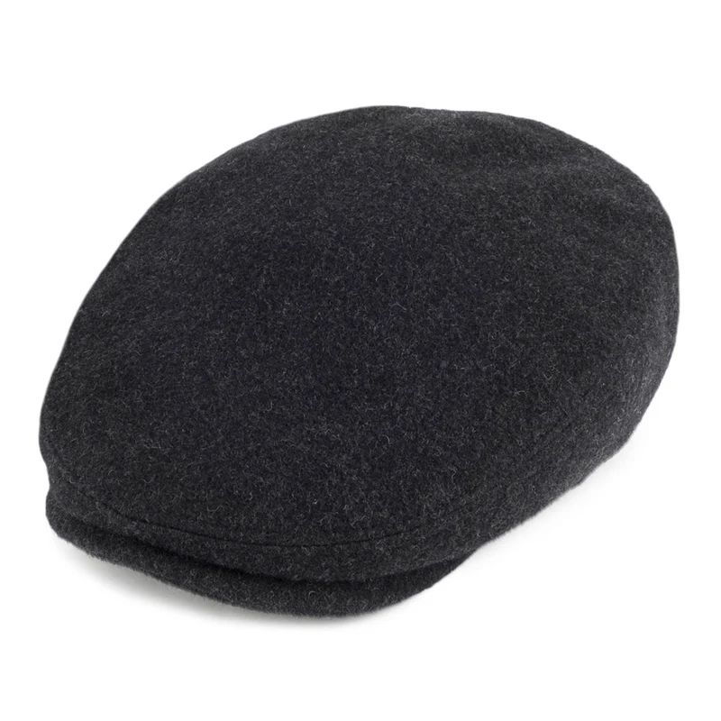 Casquette Plate en Laine et Cachemire Protège-Oreilles Kent anthracite STETSON