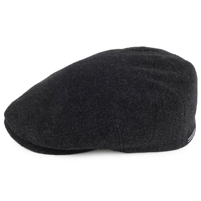 Casquette Plate en Laine et Cachemire Protège-Oreilles Kent anthracite STETSON