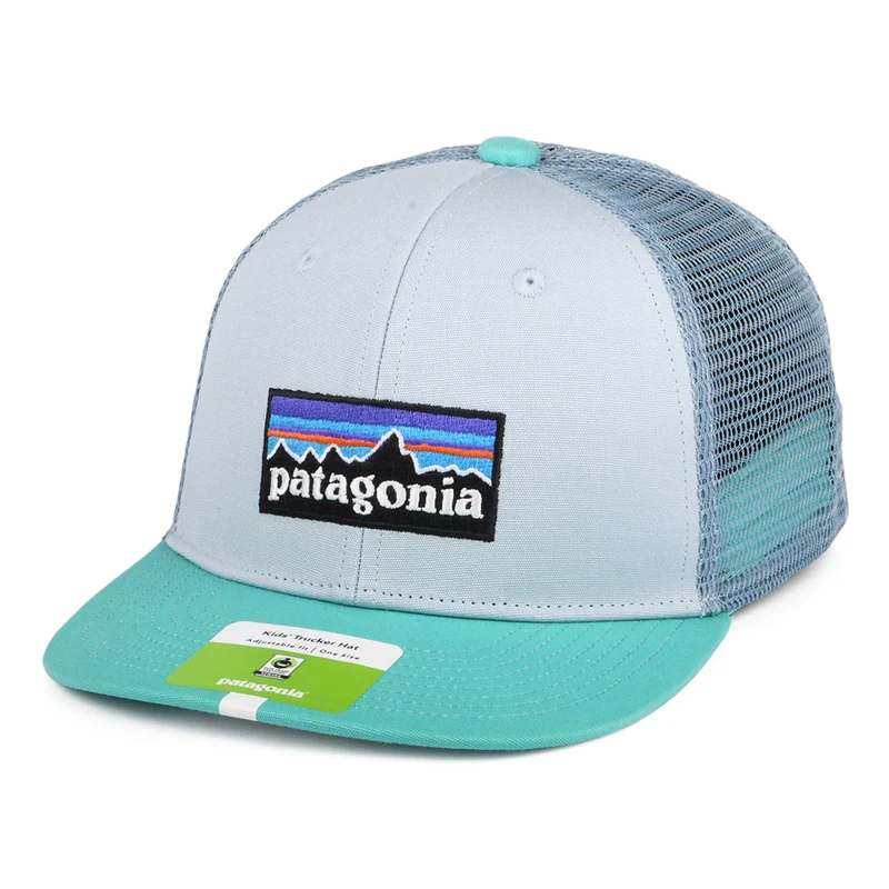 Casquette Trucker Enfant en Coton Bio P-6 Logo bleu clair-turquoise PATAGONIA