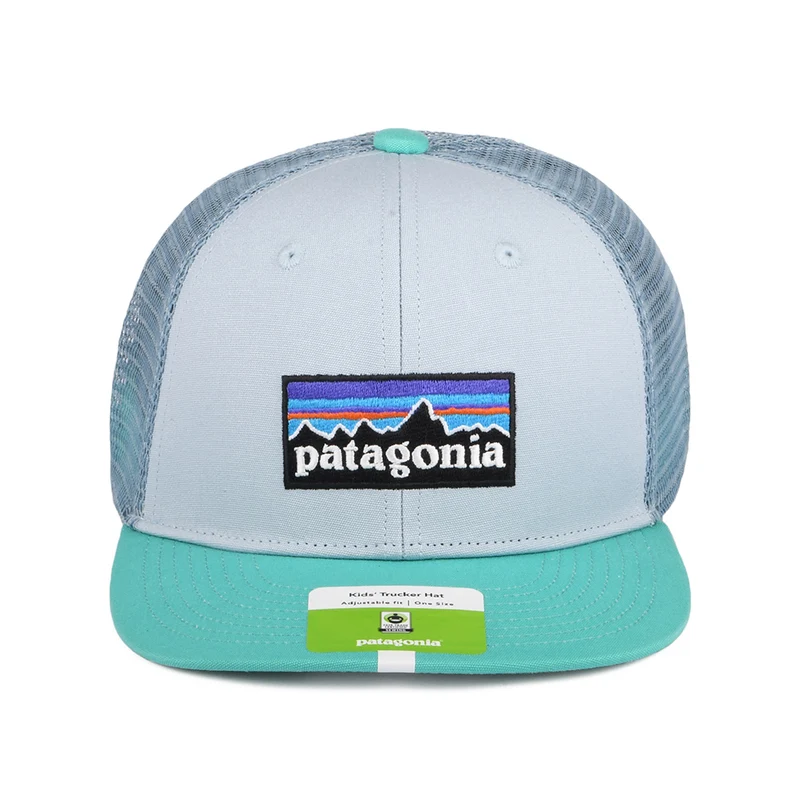 Casquette Trucker Enfant en Coton Bio P-6 Logo bleu clair-turquoise PATAGONIA