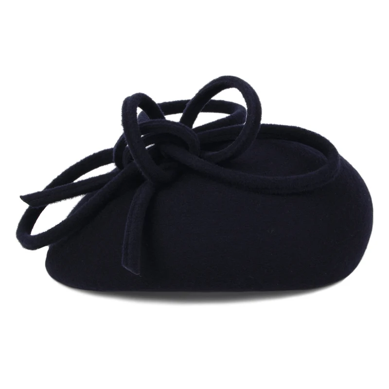 Chapeau Calot en Laine avec Boucles Rosey bleu marine WHITELEY