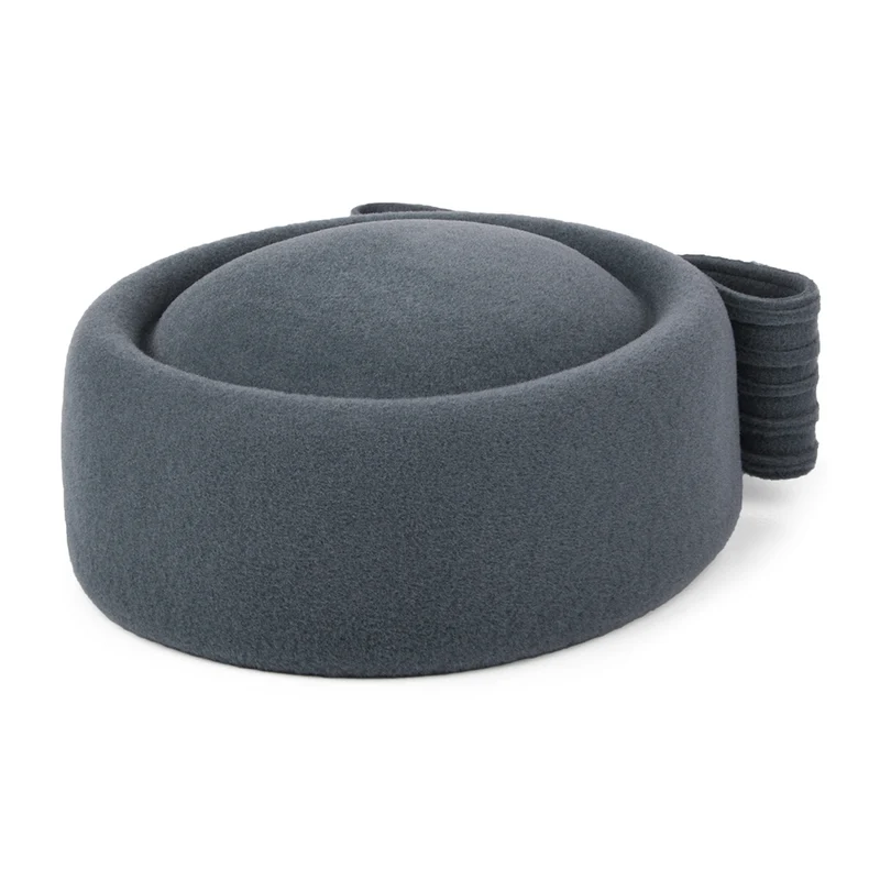Chapeau Calot en Laine Jackie O Loop Bow anthracite WHITELEY
