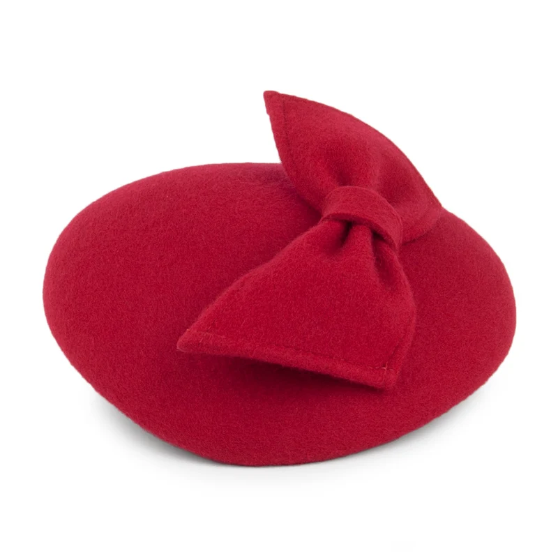 Chapeau Calot avec Nœud Kate rouge WHITELEY