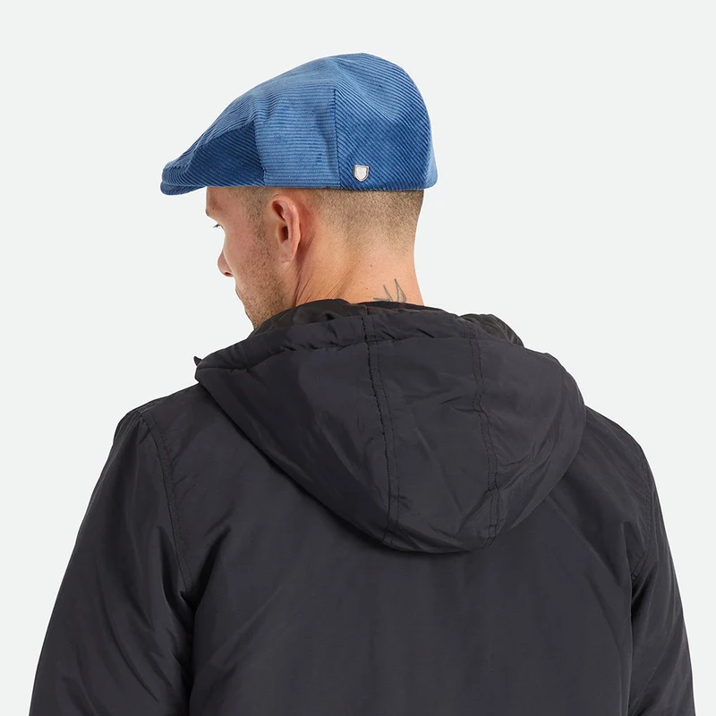 Casquette Plate en Velours Côtelé Hooligan bleu BRIXTON