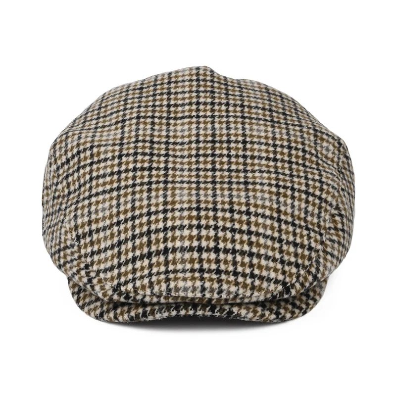 Casquette Plate Pied-de-Poule Hooligan blanc cassé-sable BRIXTON