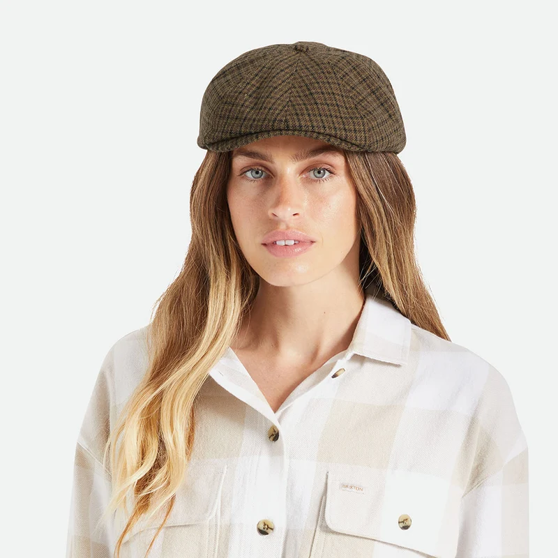 Casquette Gavroche Pied-de-Poule Brood caramel-noir BRIXTON